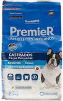 Ração PremieR Ambientes Internos Castrados Adultos +12 meses Sabor Frango e Salmão 2,5kg