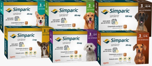 Simparic - comprimido mastigável para proteção de pulgas e carrapatos